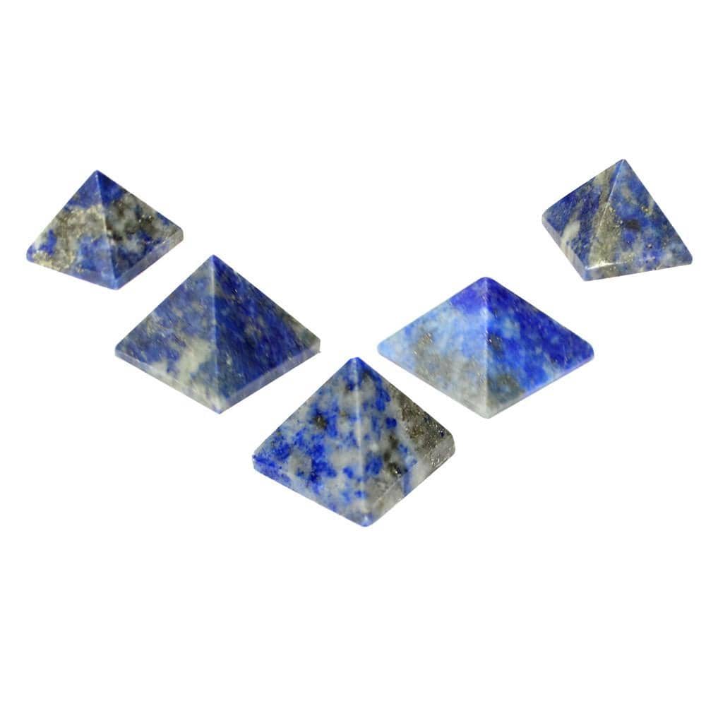 Petite Lapis Pyramids in whote background