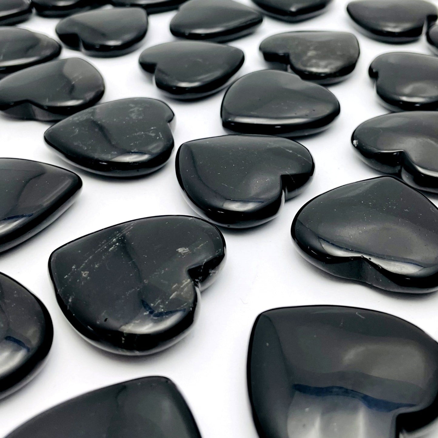 Black Obsidian Crystal Hearts - Heart shaped stone