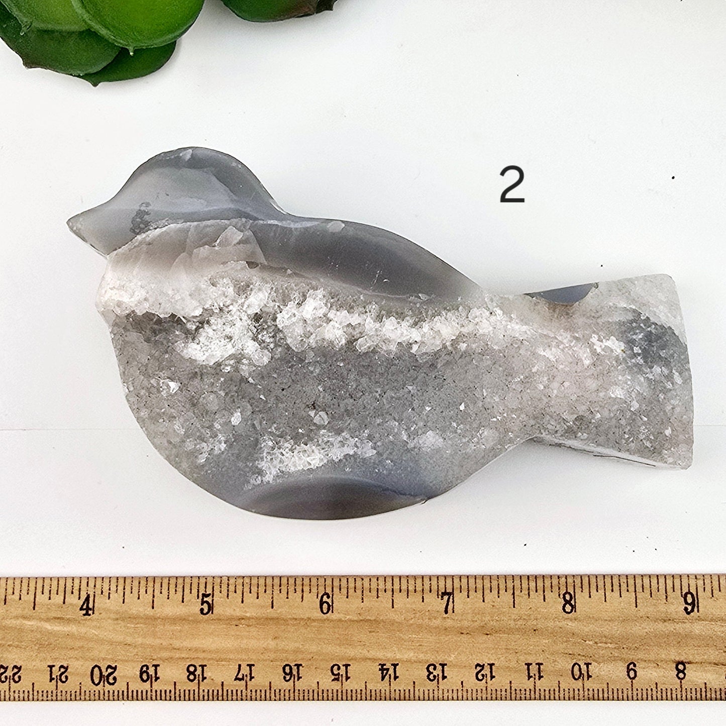 Agate Amethyst Cluster Polished Crystal Bird - You Choose variant 2 labeled with ruler for size reference