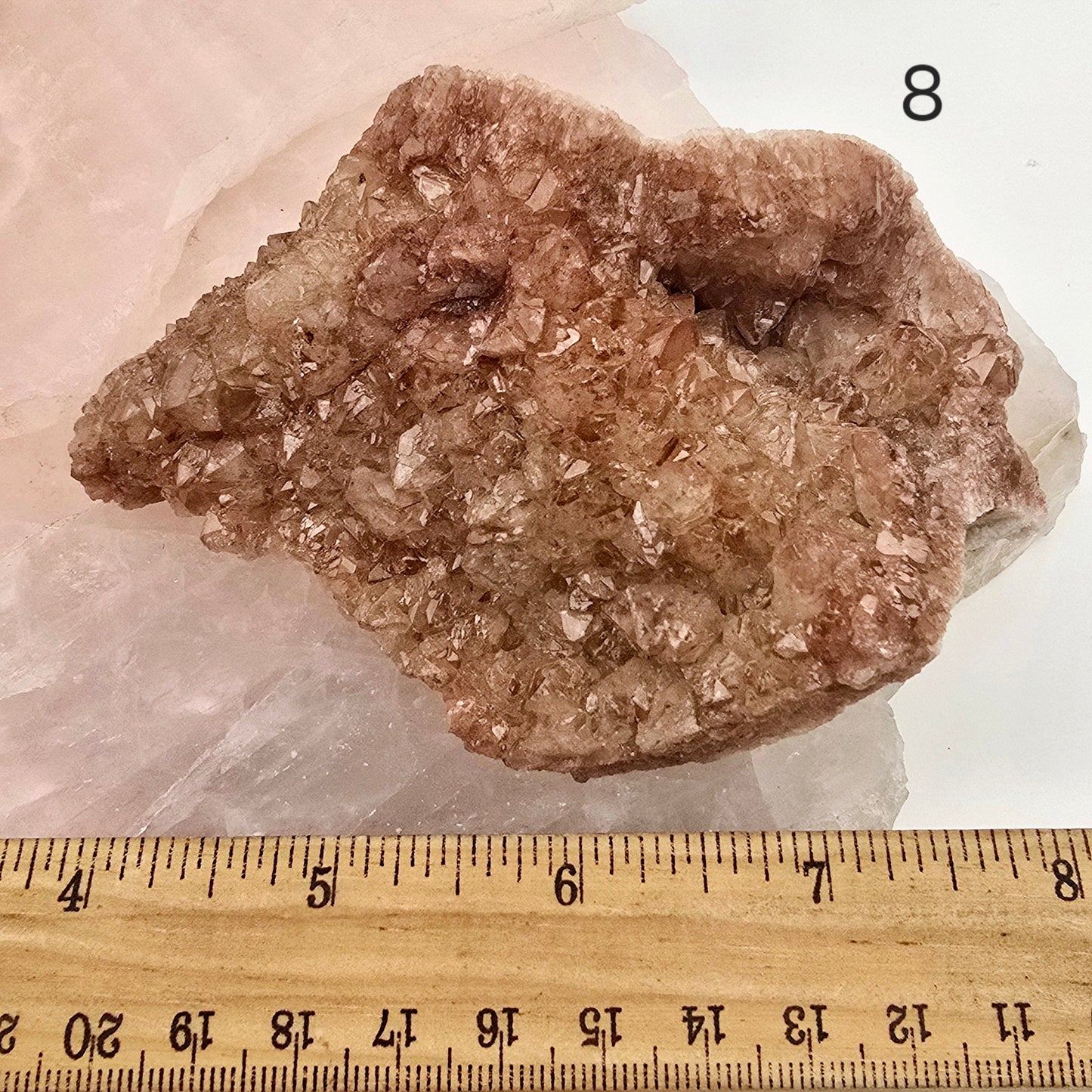 Lithium Quartz Crystal Cluster - You Choose variant 8 labeled with ruler for size reference