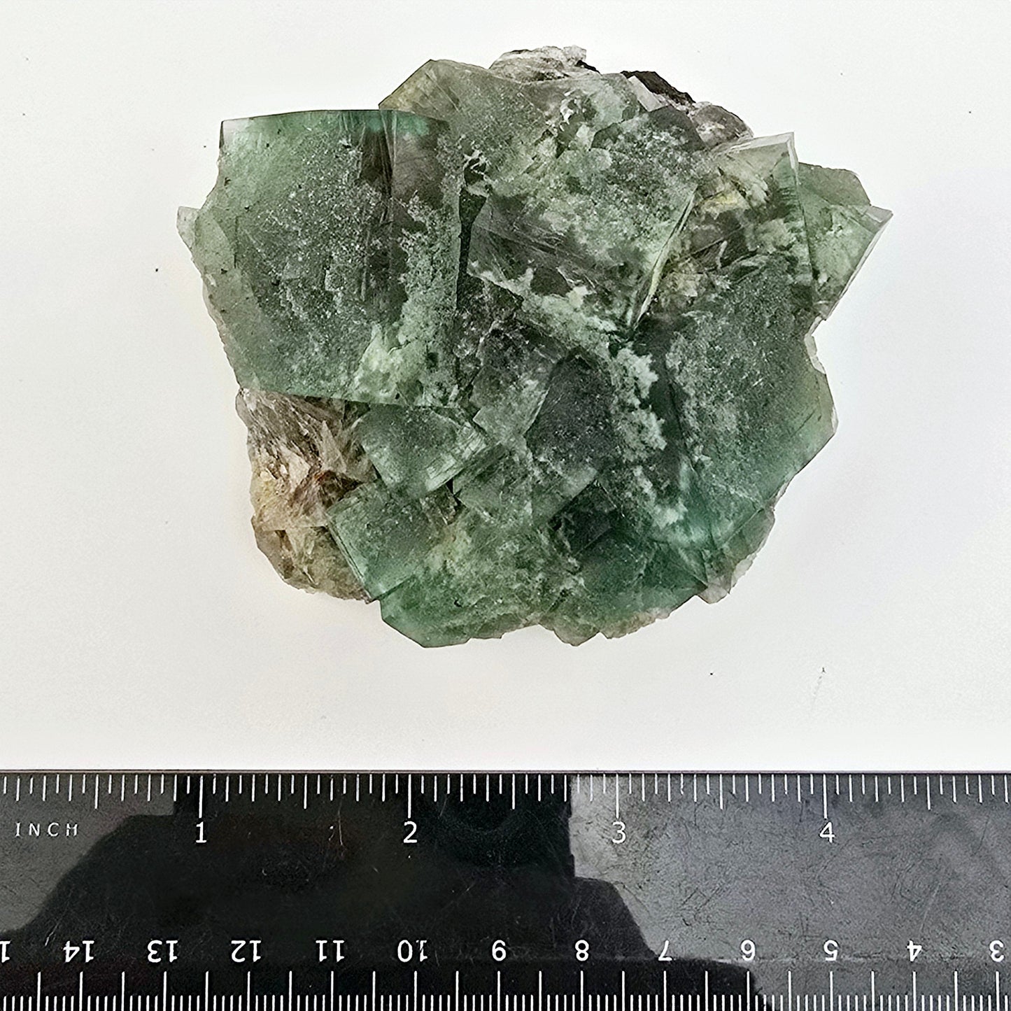 Lady Annabella Mine Fluorite Crystal Cluster from England #2 with ruler for size reference