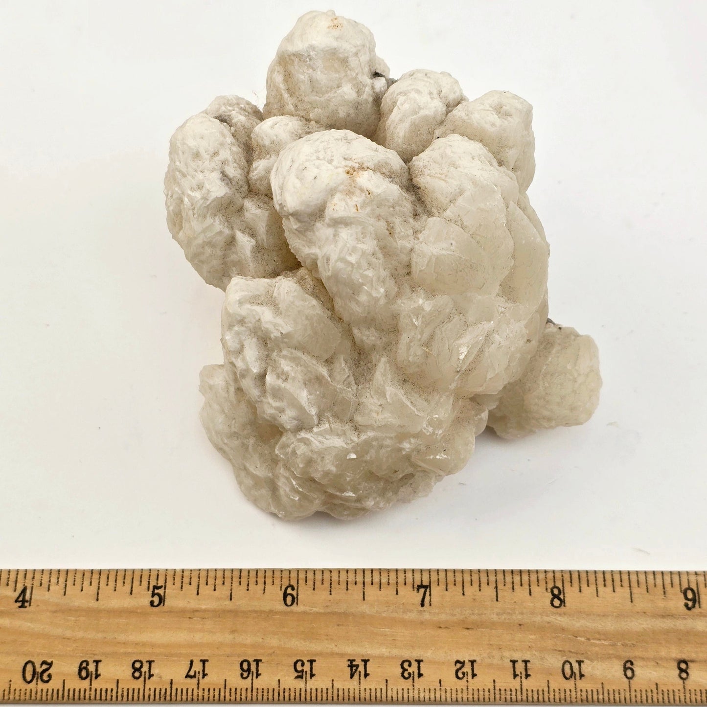 Calcite Crystal Cluster - White Calcite Specimen - One-of-a-Kind with ruler for size reference