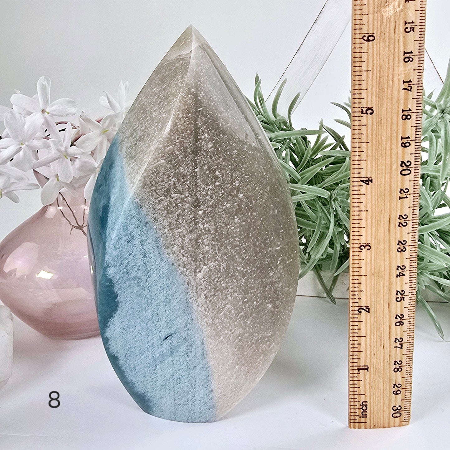 Trolleite Crystal Flame Point - You Choose #2 variant 8 labeled with ruler for size reference