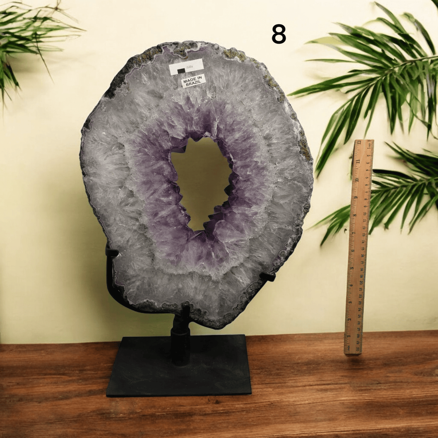 Amethyst Crystal Portal on Rotating Stand - You Choose #1 variant 8 labeled with ruler for size reference