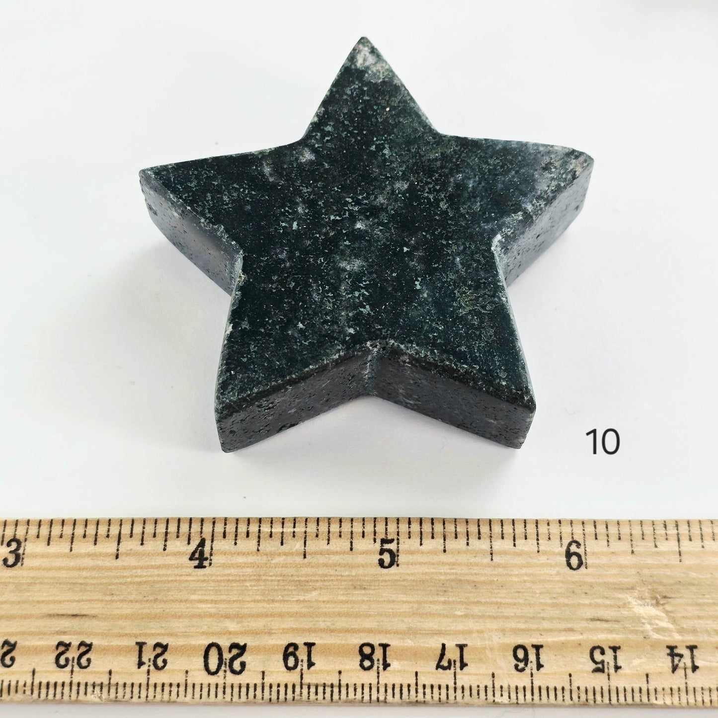 Ocean Jasper Crystal Star - You Choose variant 10 labeled with ruler for size reference