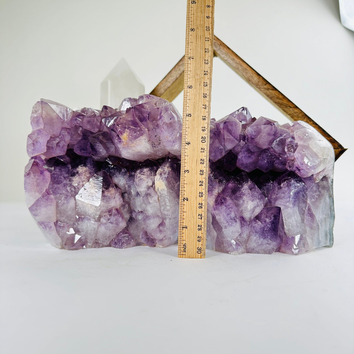 amethyst with decorations in the background