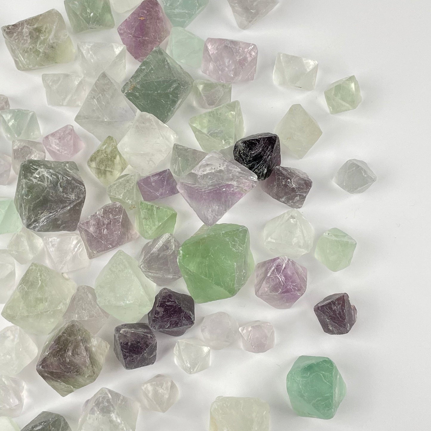 fluorite comes in different shades of colors and sizes