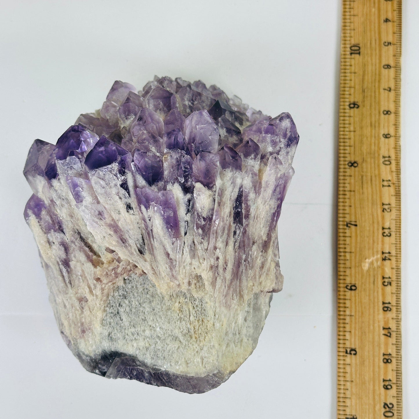 Elestial Amethyst Crystal Cluster #3 with ruler for size reference