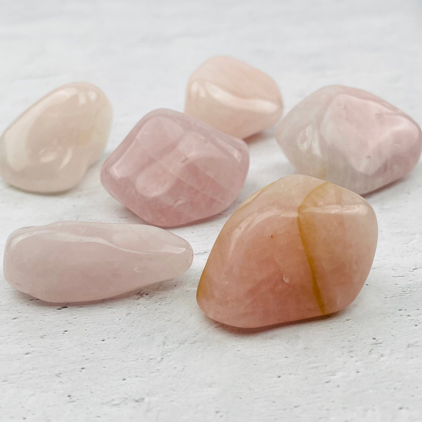 close up of the details on the rose quartz