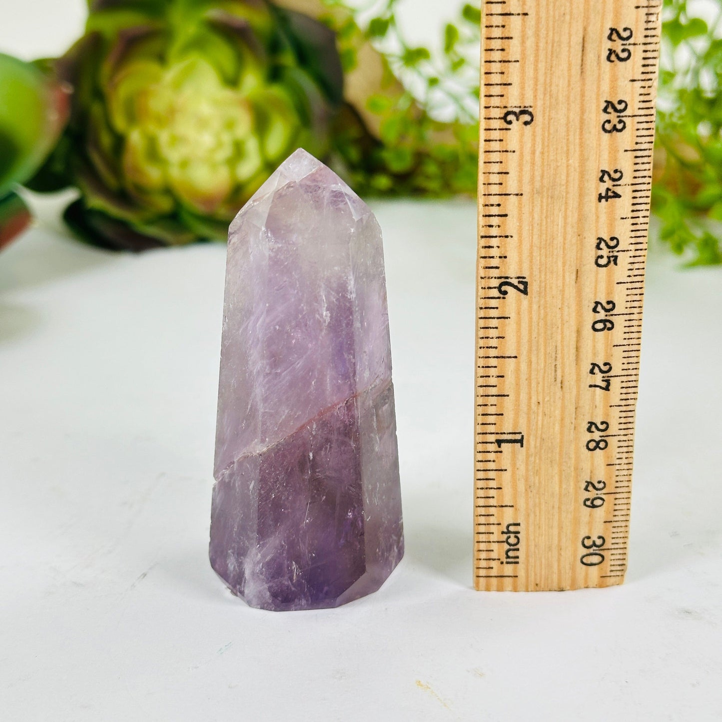 Amethyst Polished Crystal Point - One-of-a-Kind #2 with ruler for size reference