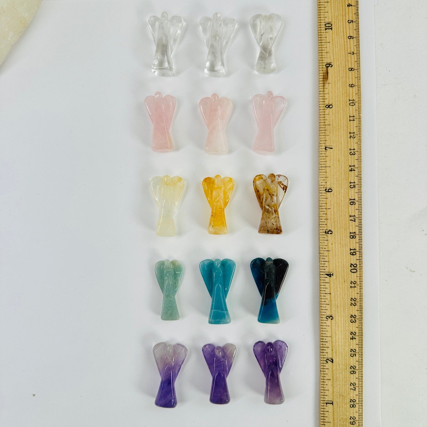 Gemstone Angels - Medium all variants with ruler for size reference
