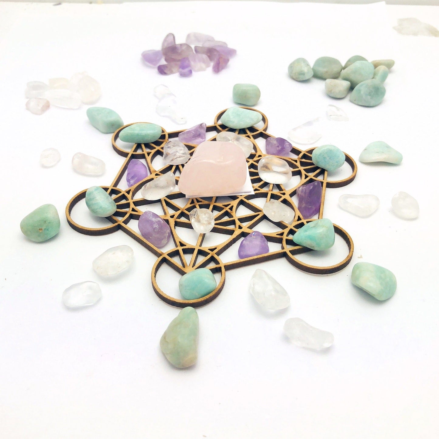 Love Crystal Grid Set showing finished grid idea