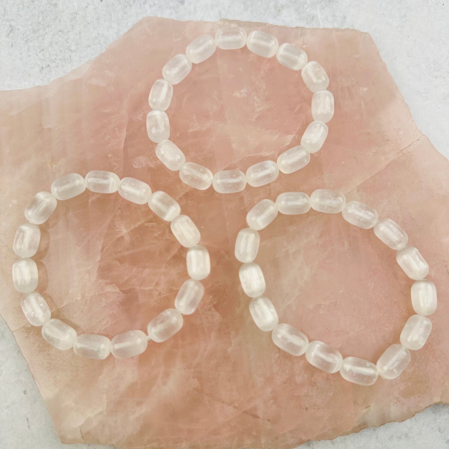 multiple bracelets displayed to show the differences in the sizes