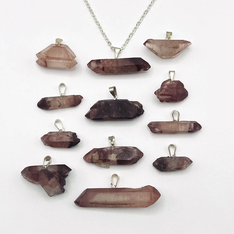 pendants displayed on chain to show the different possible sizes