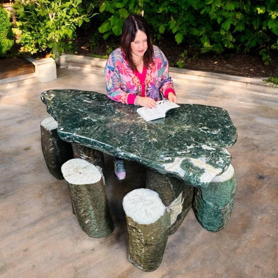 crystal displayed as yard decor