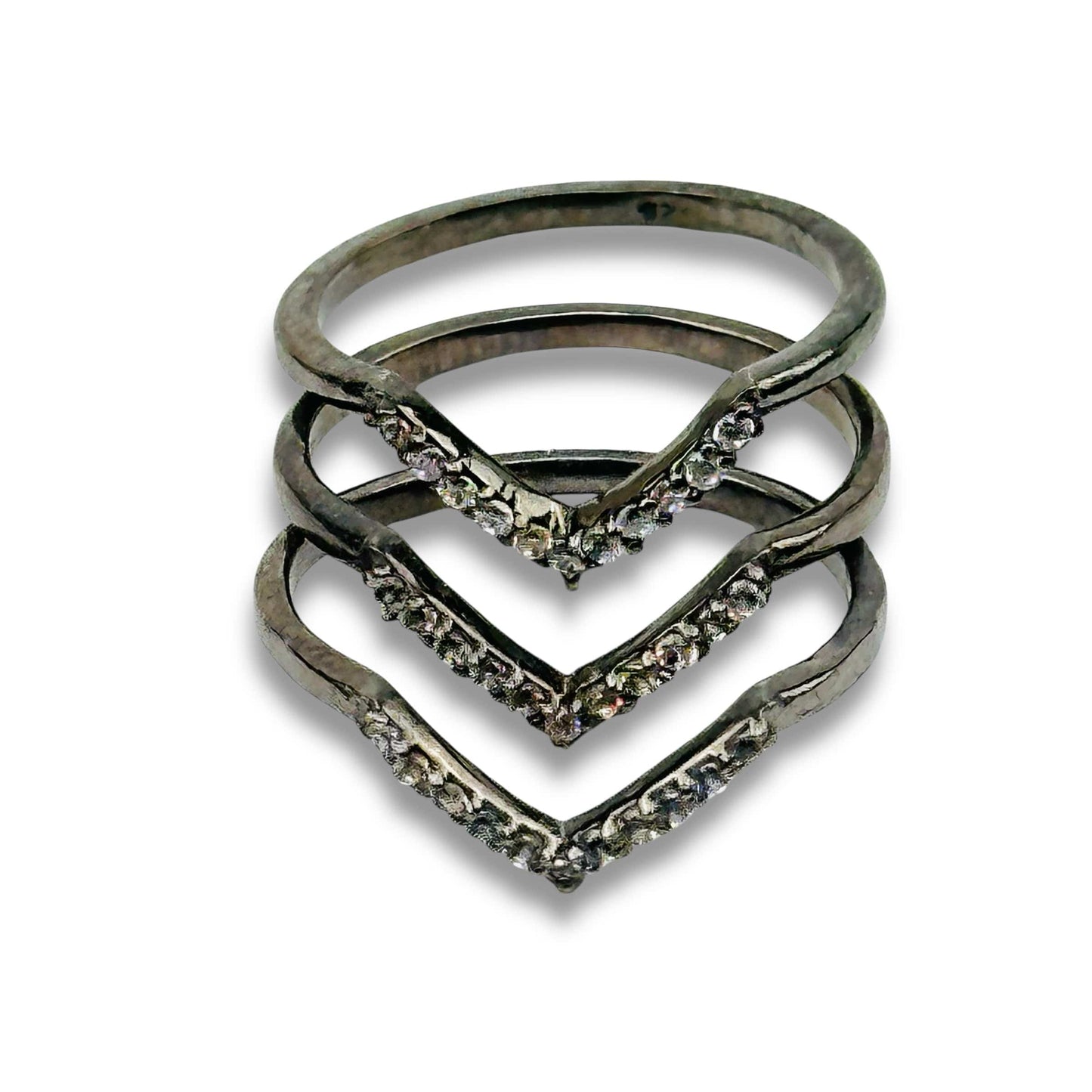 multiple rings displayed to show the differences in the gemstones
