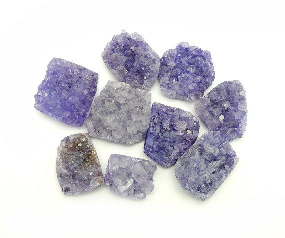druzy cabochons with decorations in the background