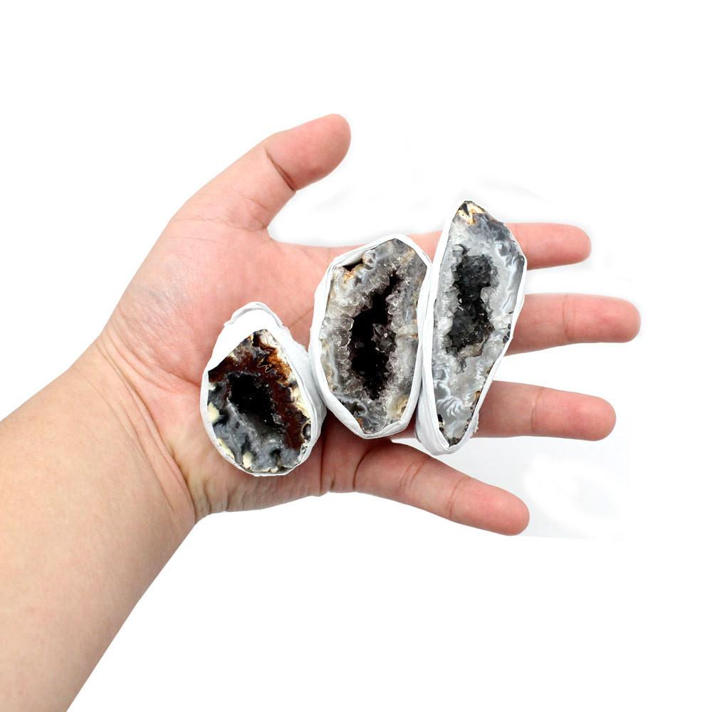 Natural Geode From Brazil - 3 in a hand