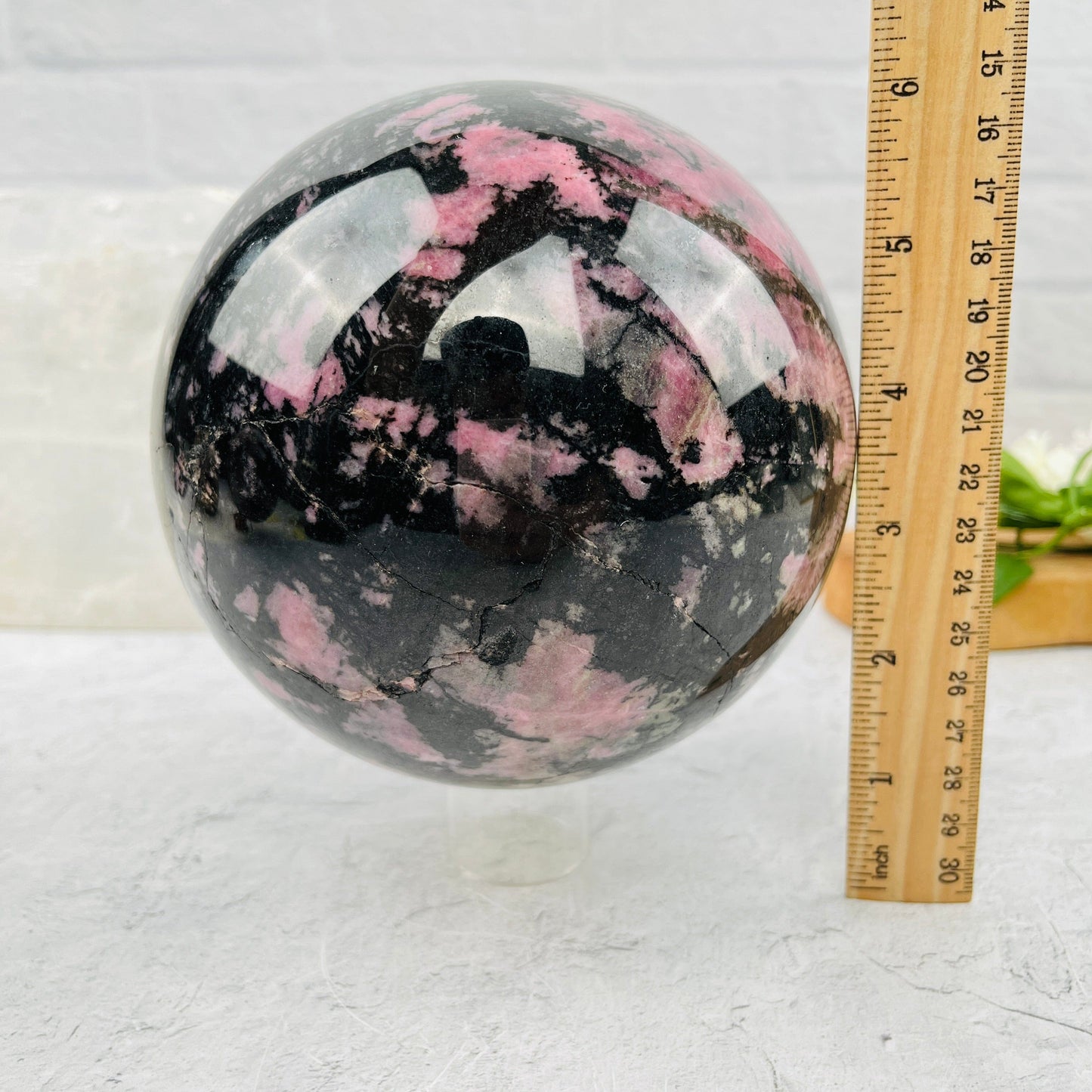 Large Rhodonite Spheres - OOAK- with measurements