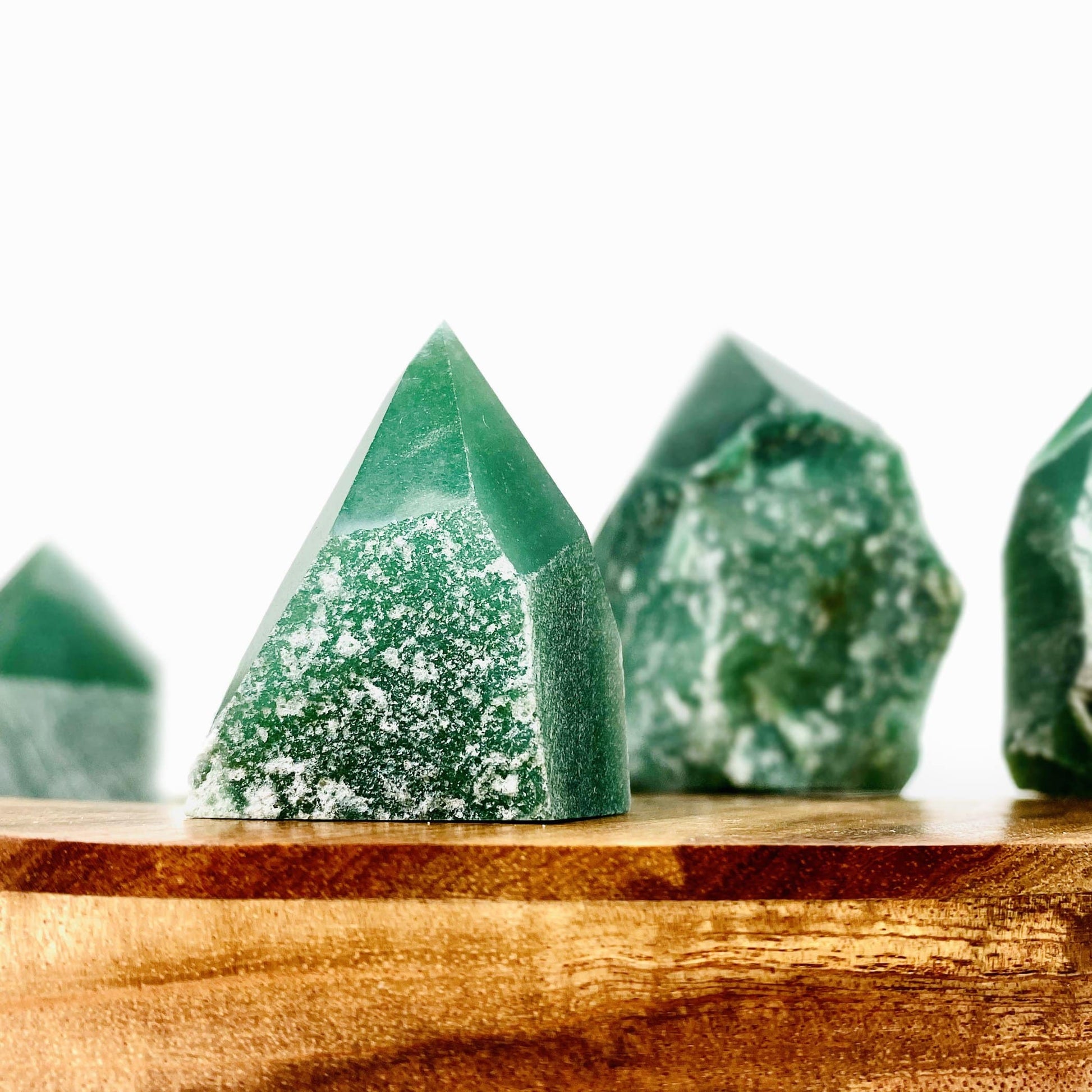 green aventurine point - close up of 2