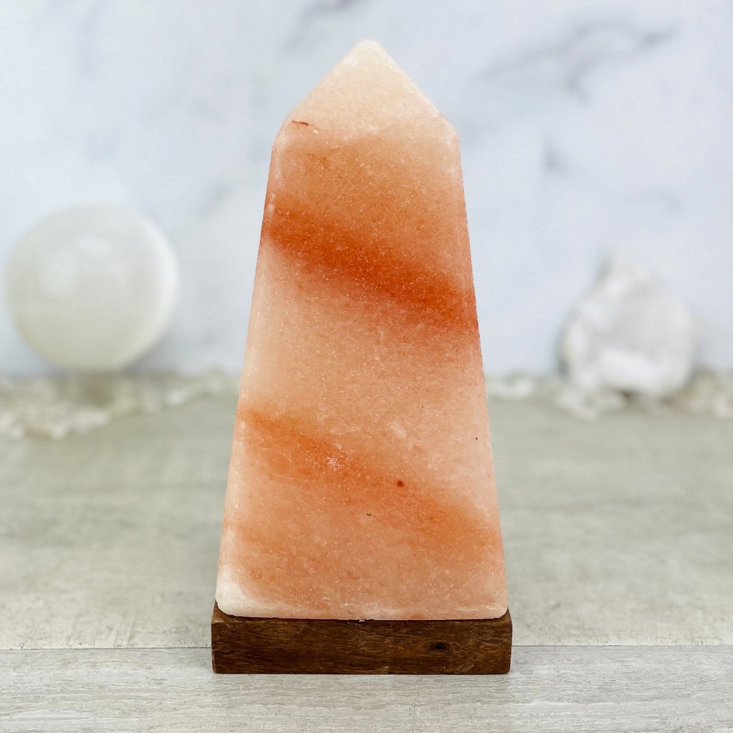salt lamp set as home decor 