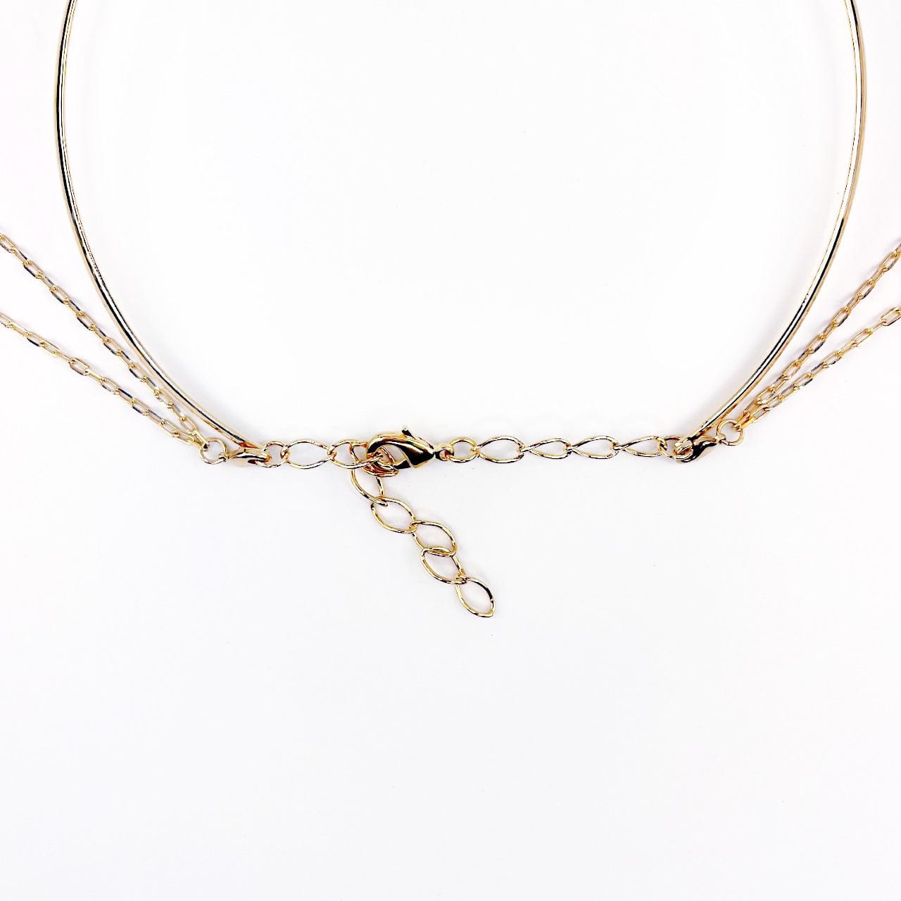 Amethyst Layering Necklace showing the adjustable length with lobster clasp