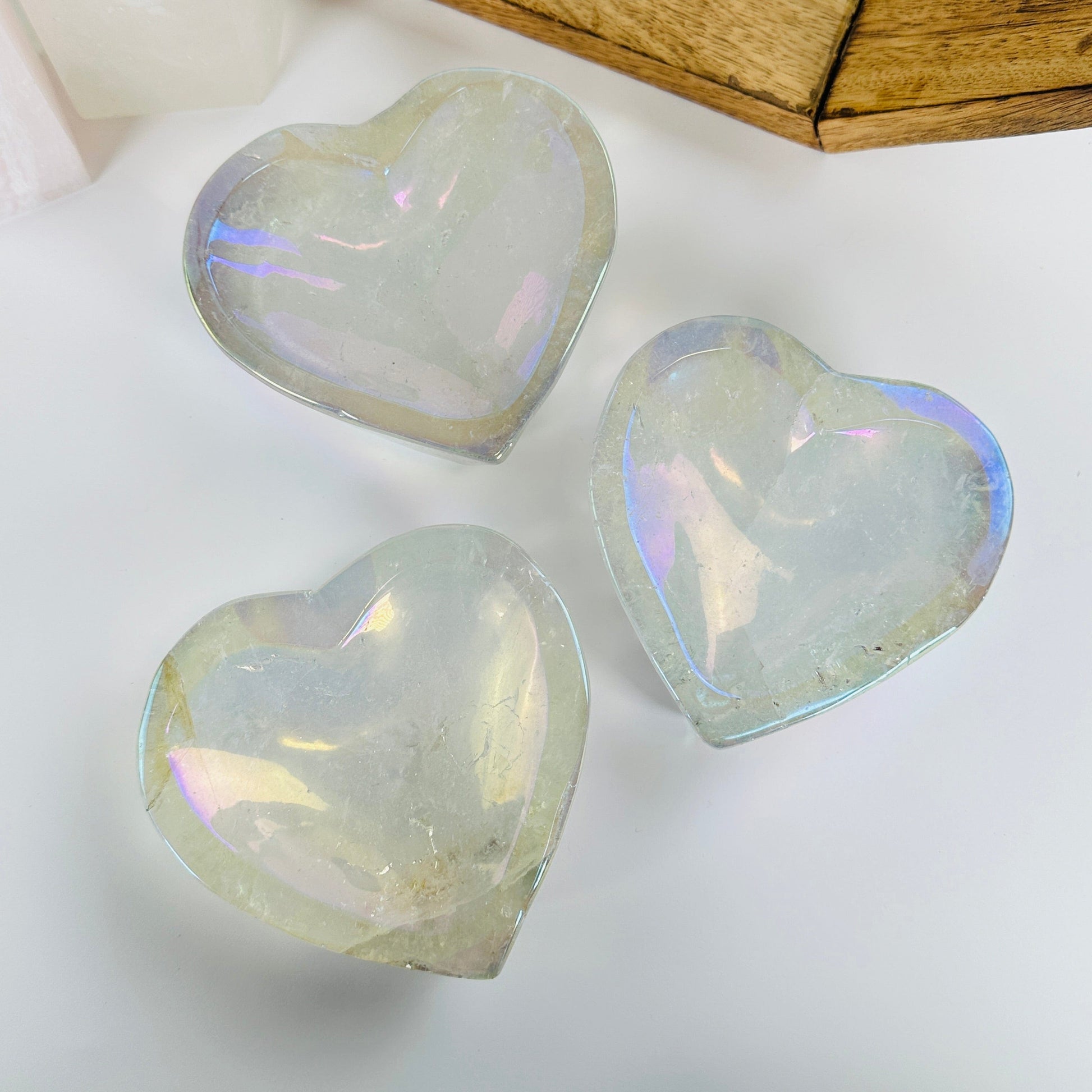 crystal quartz with decorations in the background