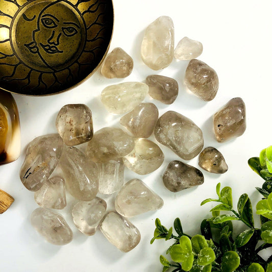 Smokey Quartz Tumbled Gemstones light brown in color