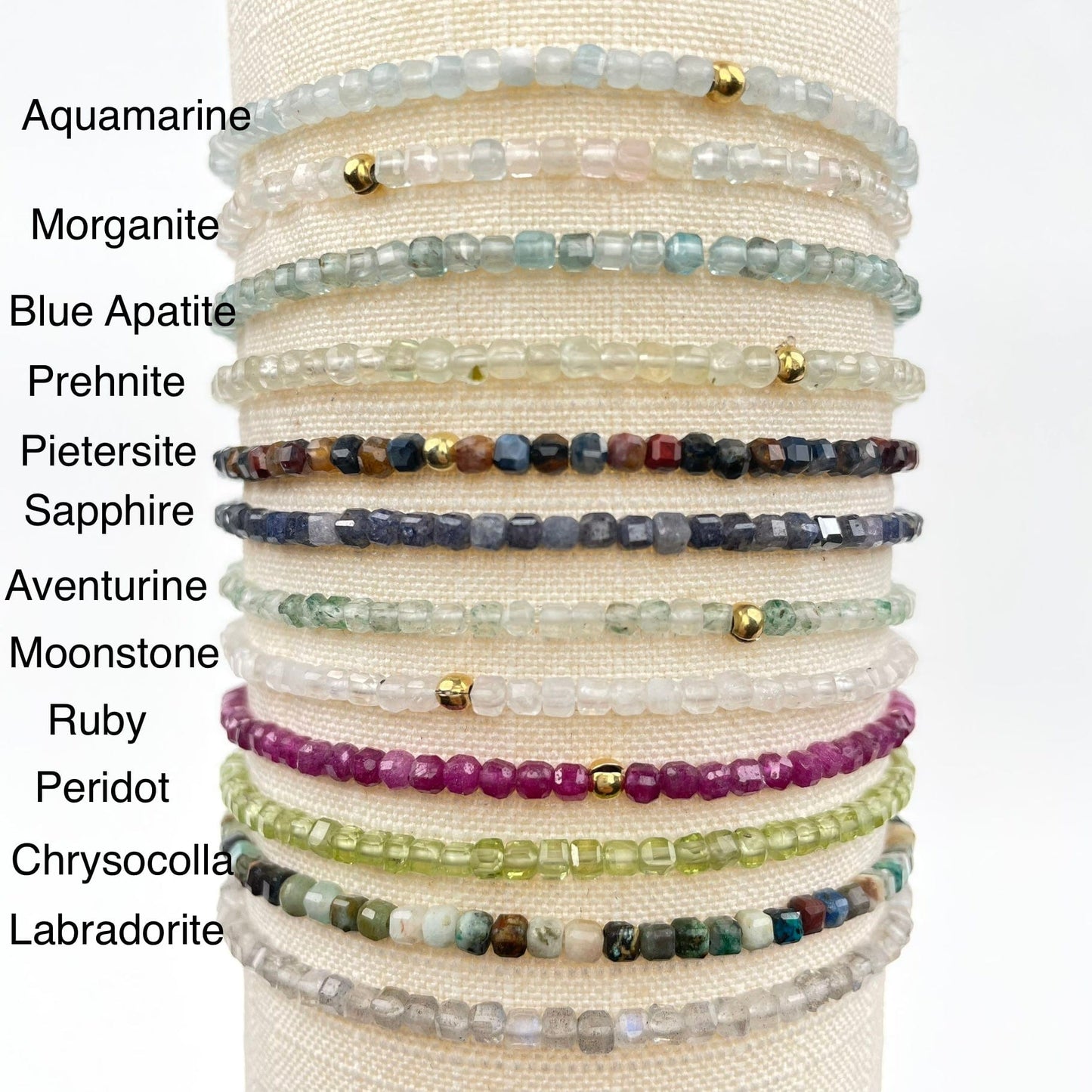 bracelets next to the crystal name 