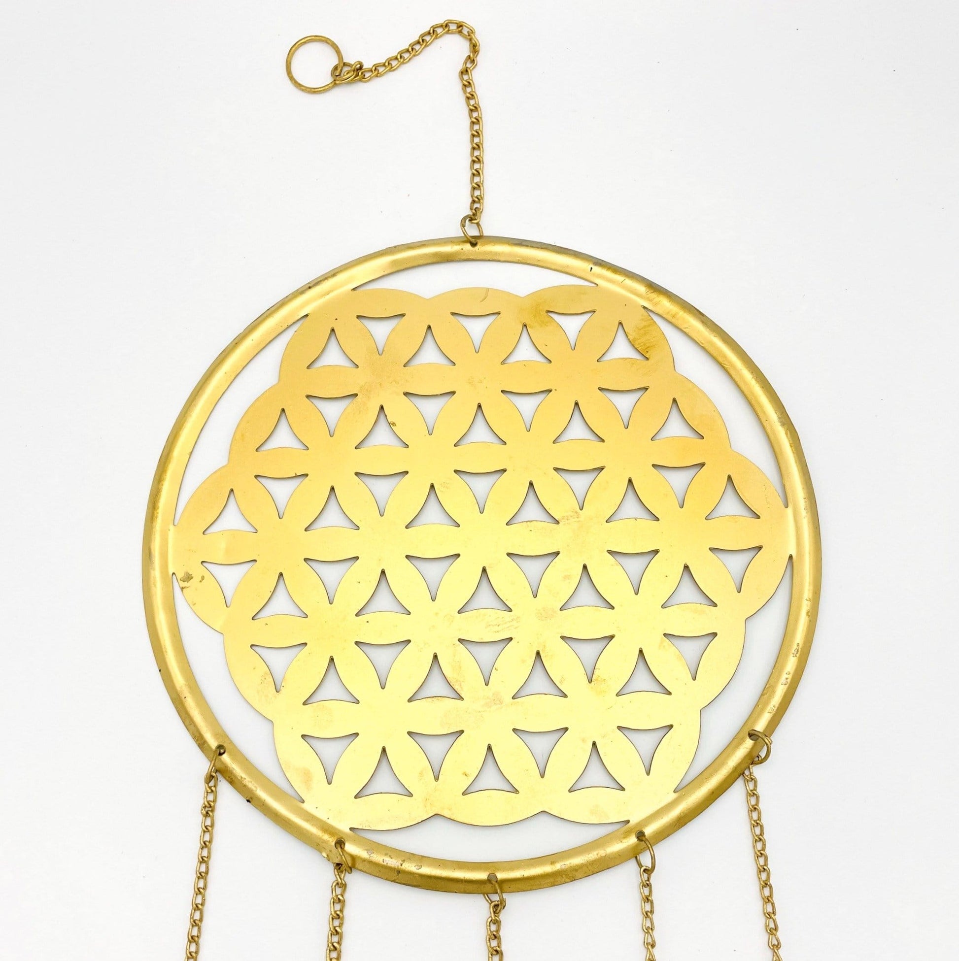 Brass Flower of Life wall Hanging - close up