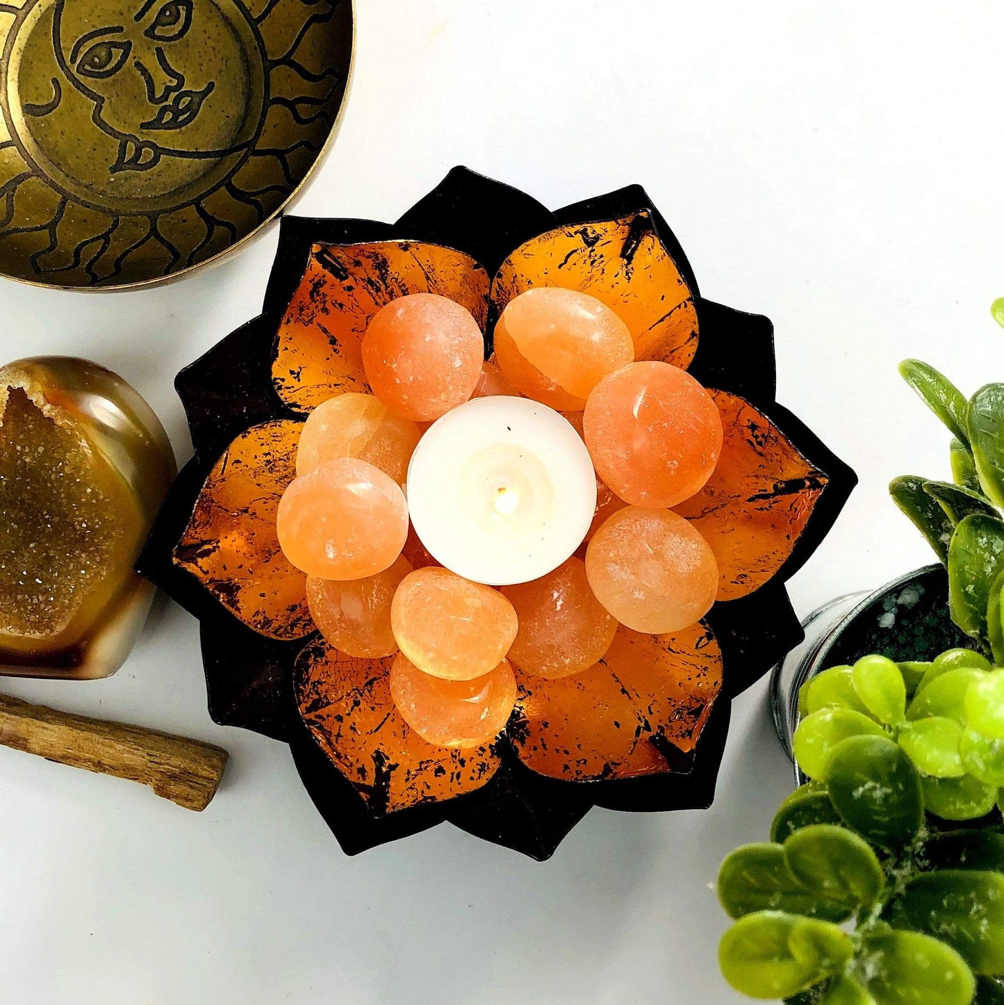Orange Selenite Tumbled Stones - 1 lb Bulk Freeform Crystals
