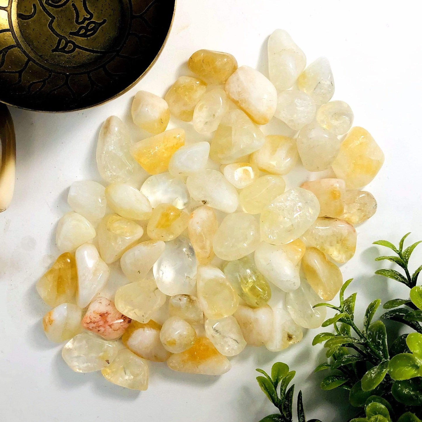 1 lb Citrine Tumbled Stones (Polished Yellow Gemstones for Crafts & Decor)