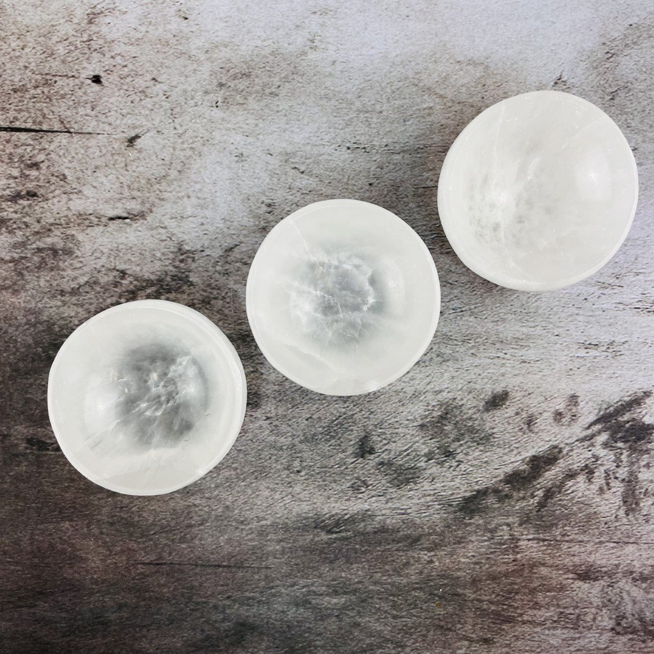 3 Selenite Bowls from above
