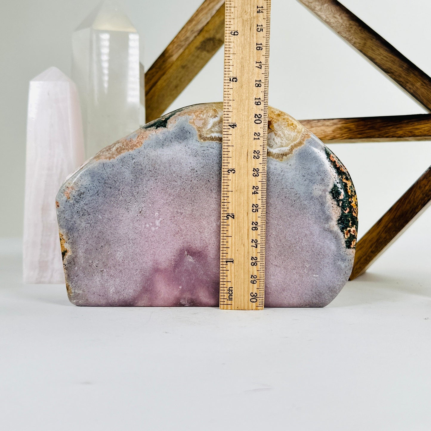 amethyst with decorations in the background