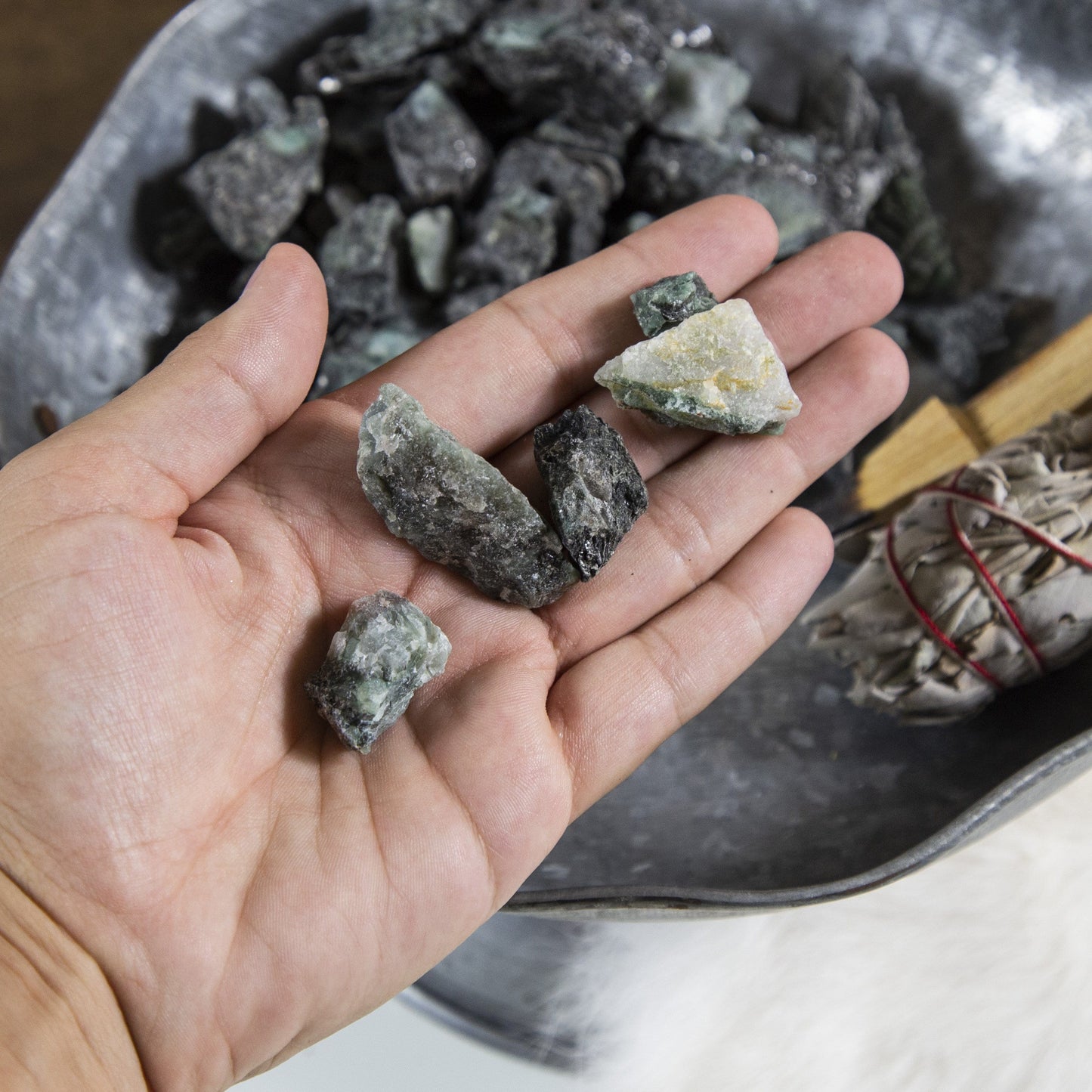 5 pieces of Emerald Rough Stones on hand.