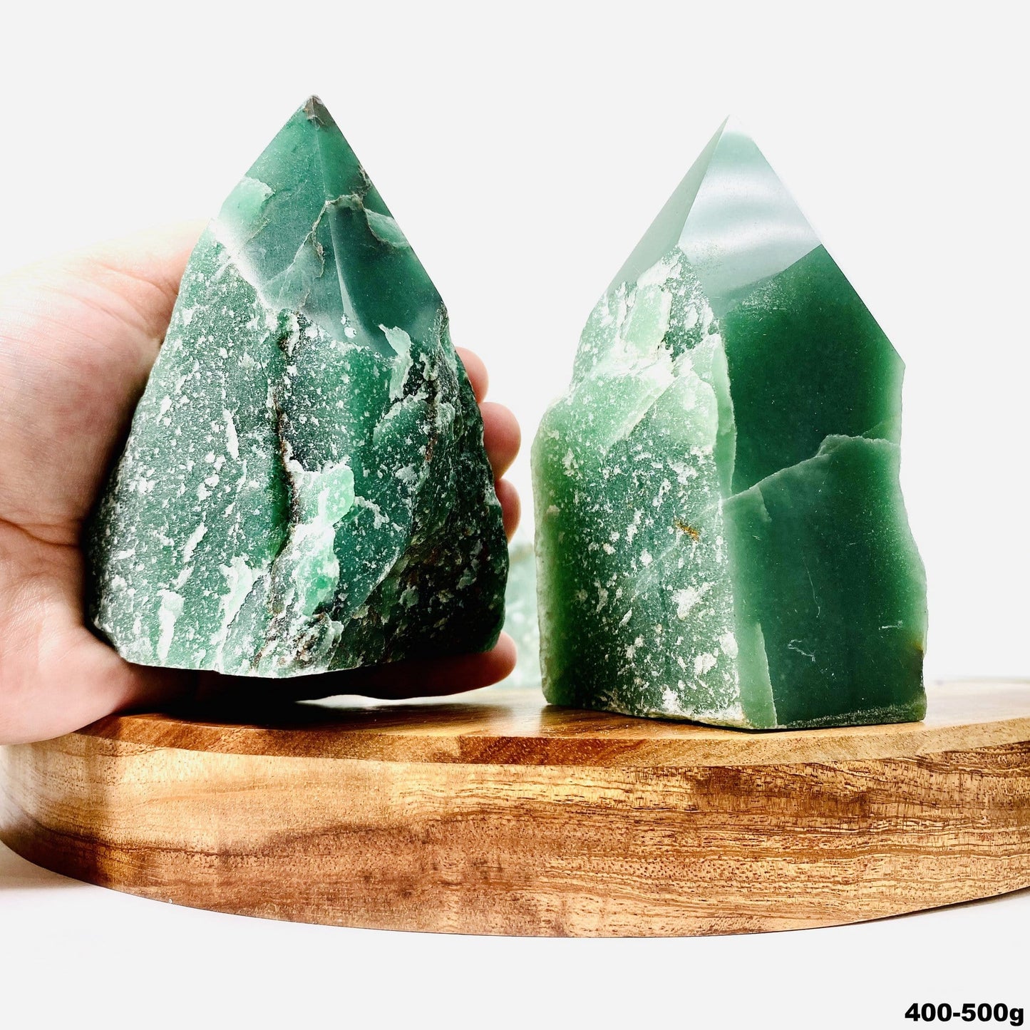 2 aventurine points on a board