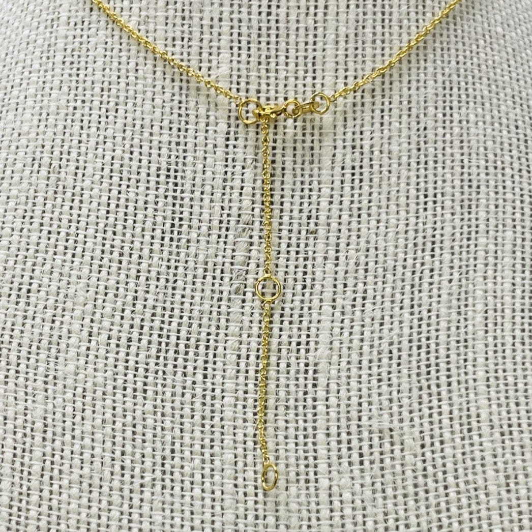 Chakra Collection 3Stone Necklace in Gold and Sterling Finish  back showing clasps