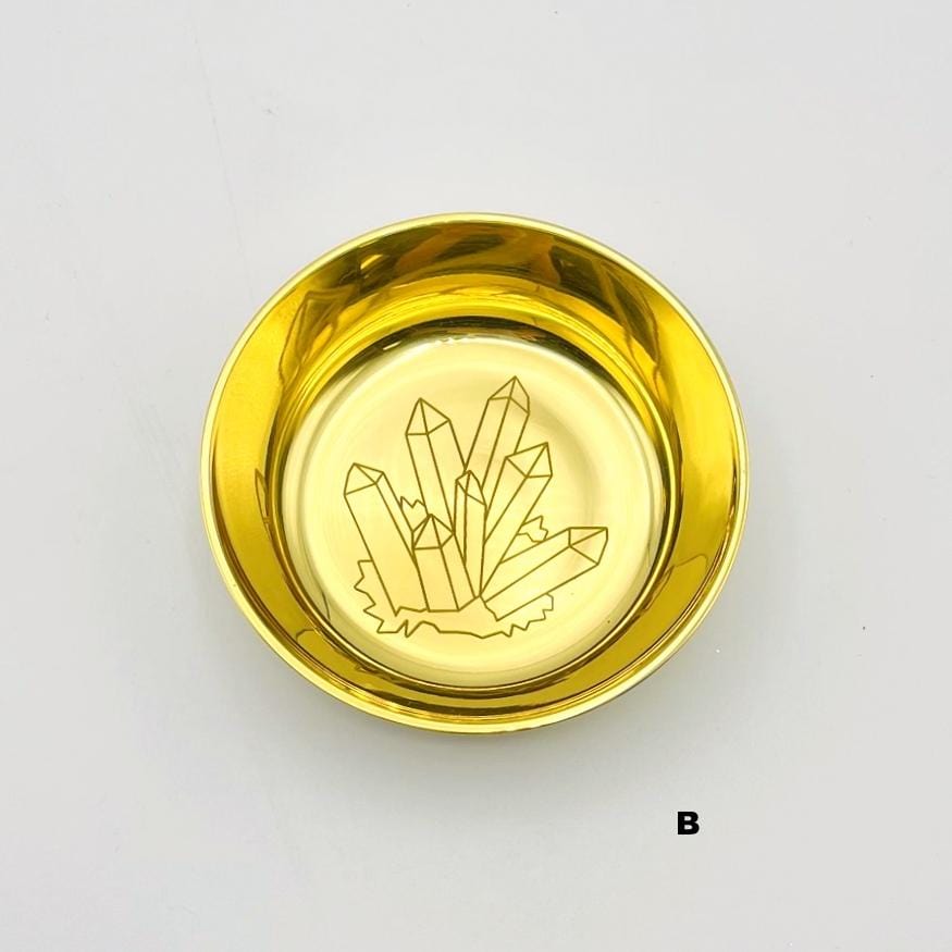 Crystals Brass Offering Bowl on a white background