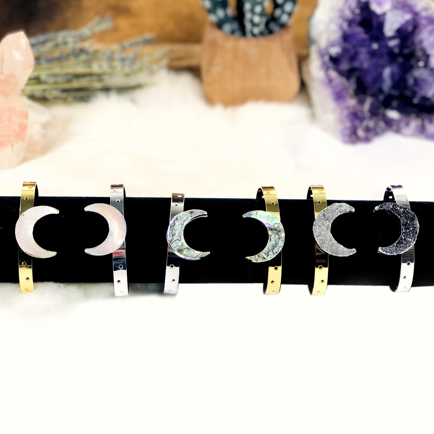 moon bracelets on a tube