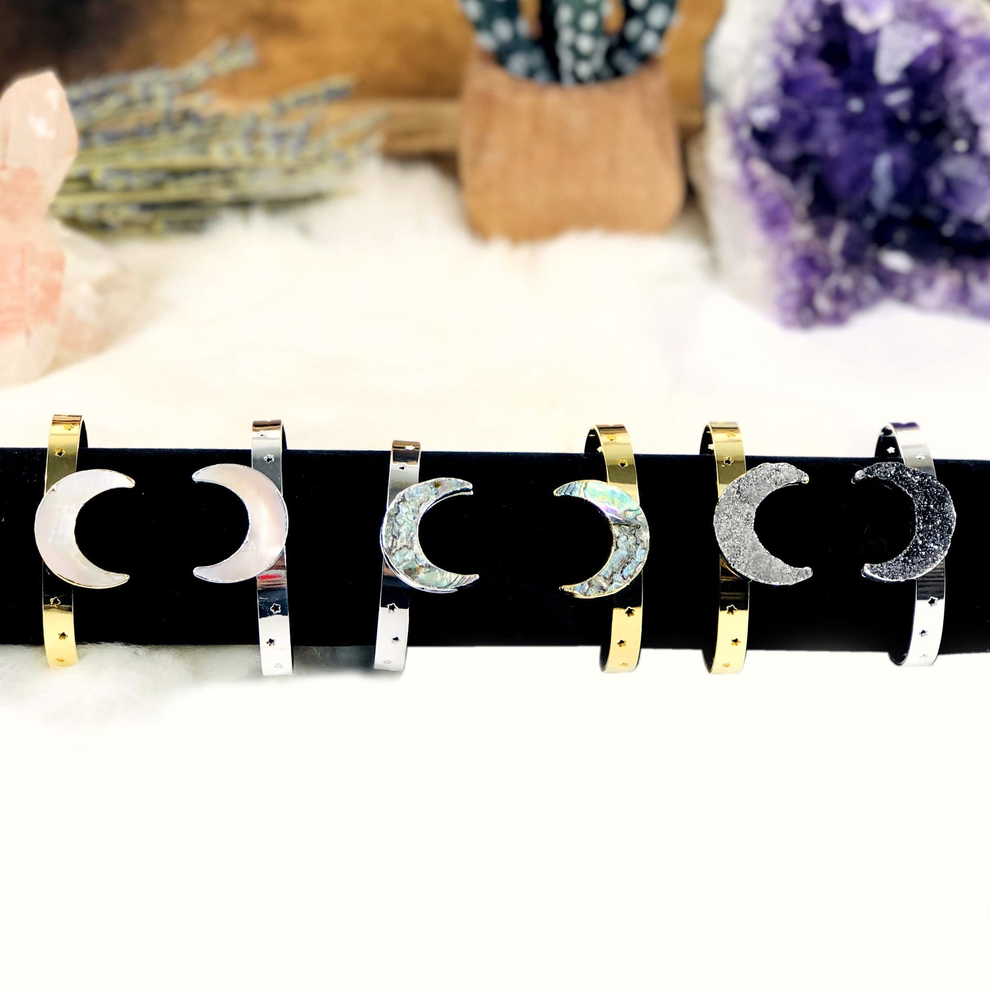 moon bracelets on a tube