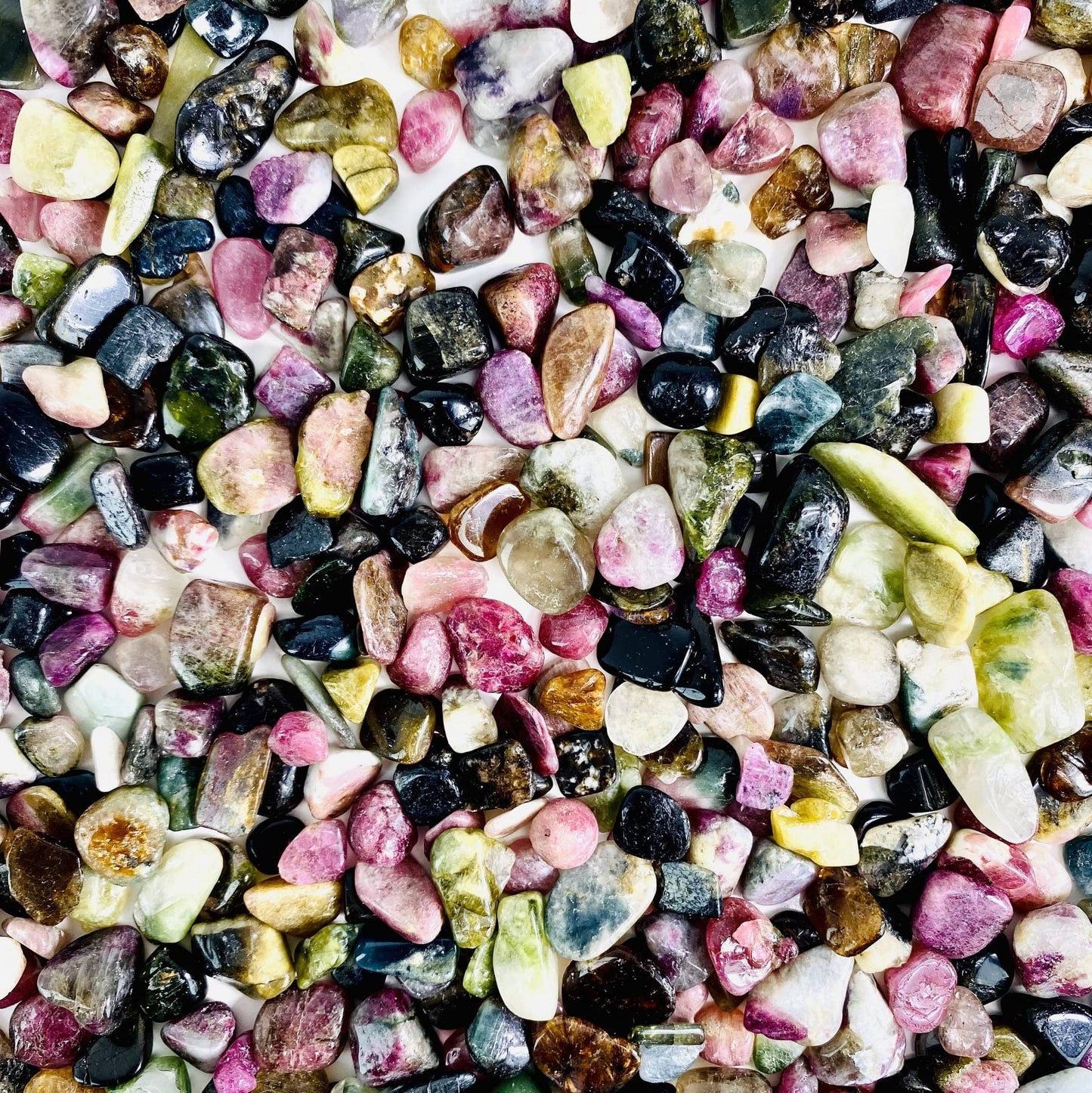 Assorted Watermelon Tourmaline chips to show different variations