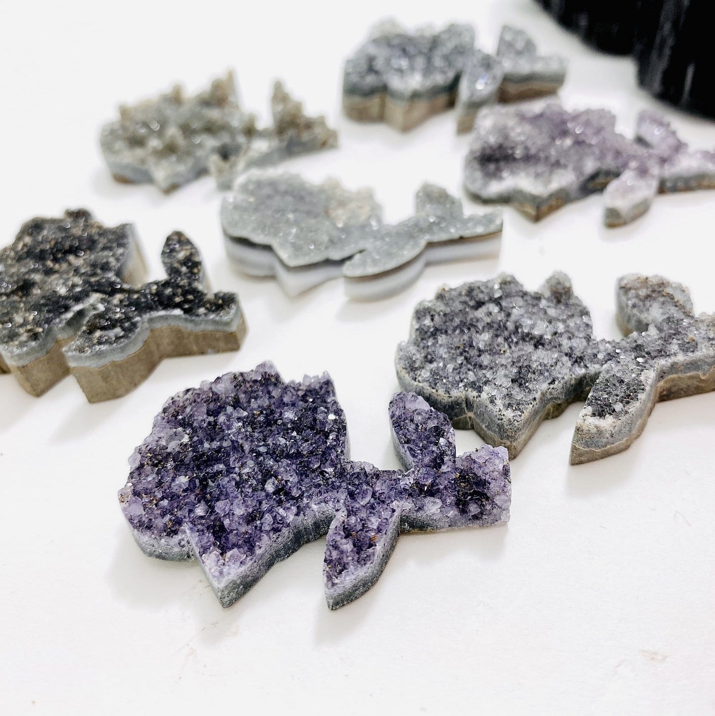 Natural Druzy Rose Cabachon  - side view of them