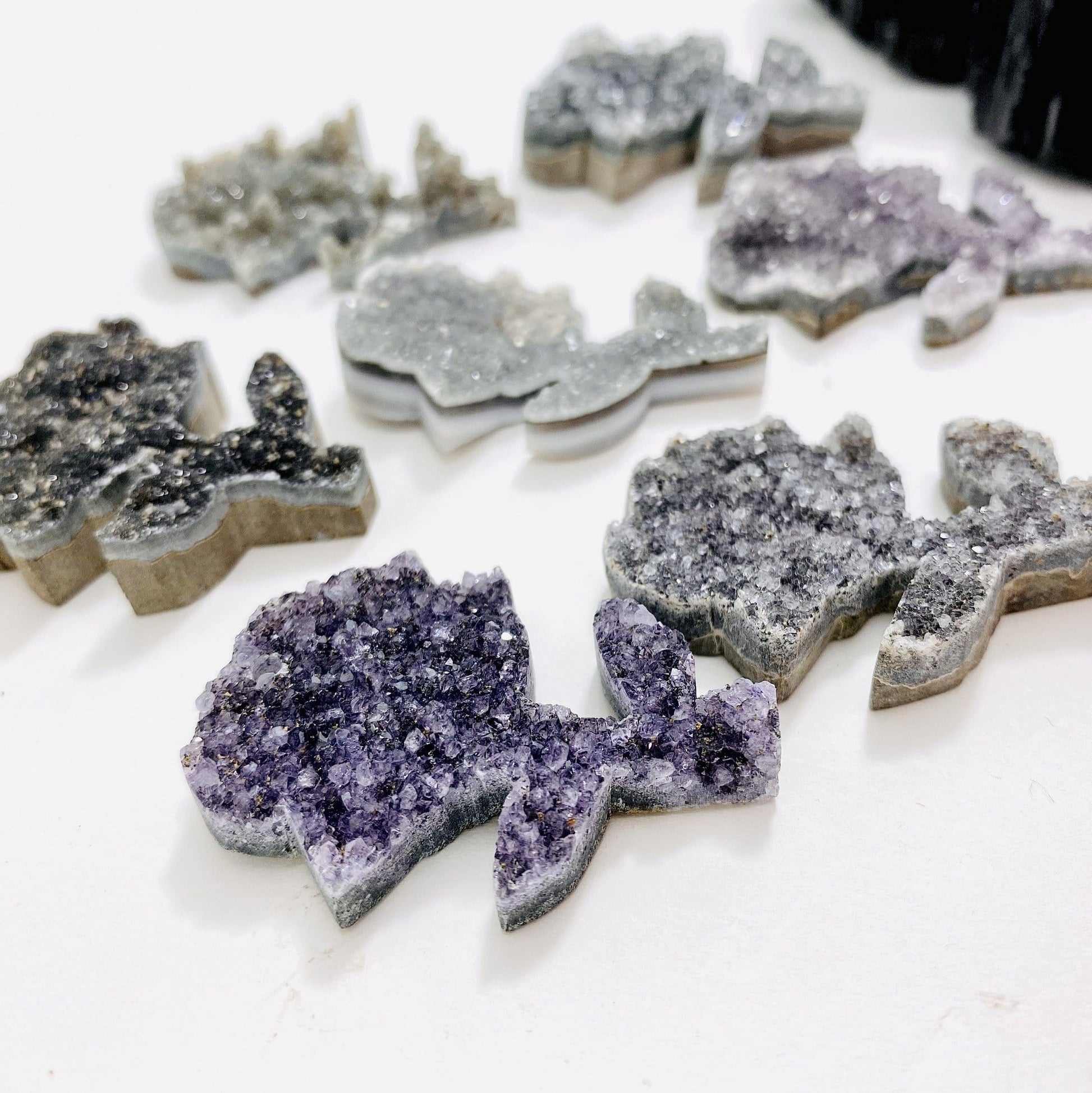 Natural Druzy Rose Cabachon  - side view of them