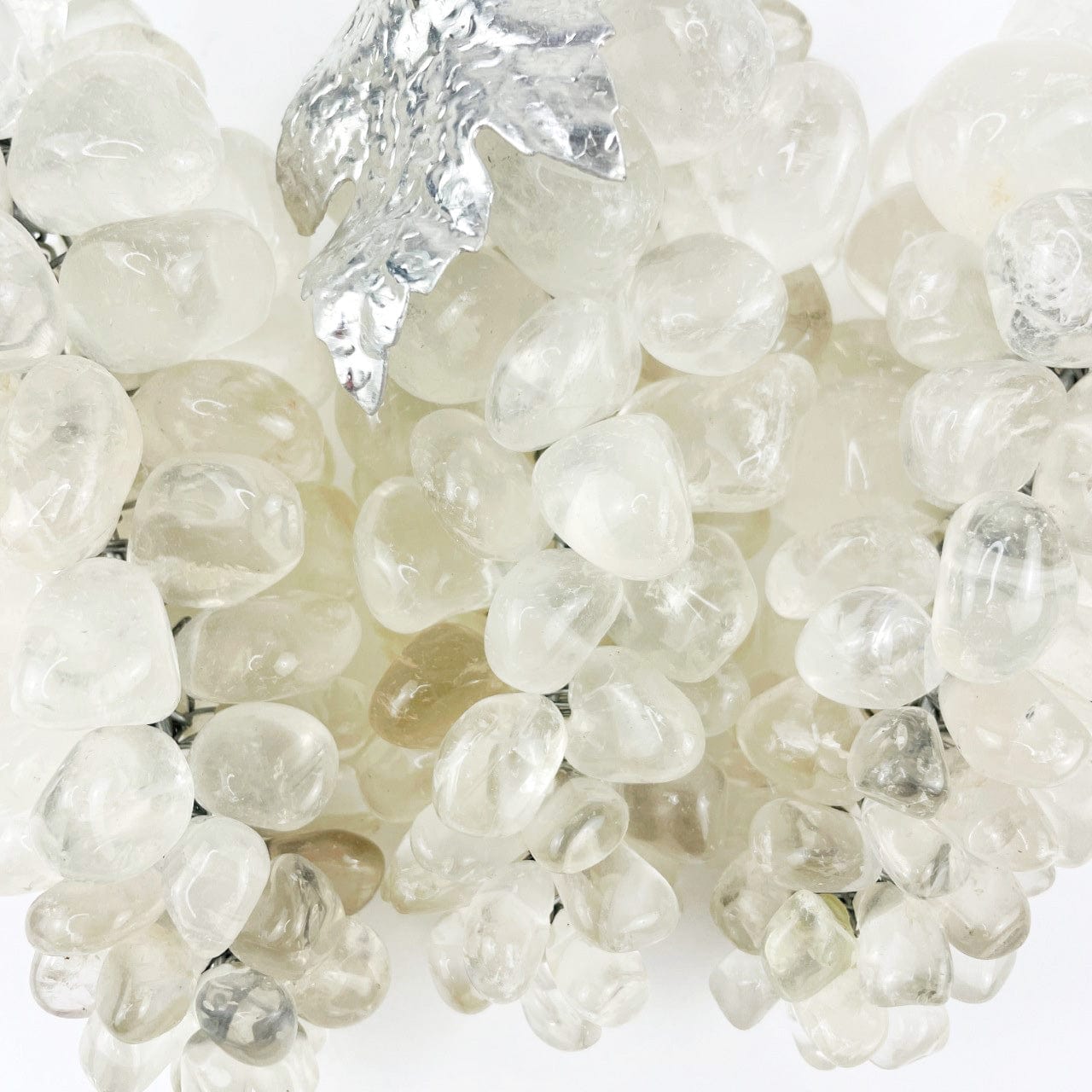 crystal quartz stone grapes up close
