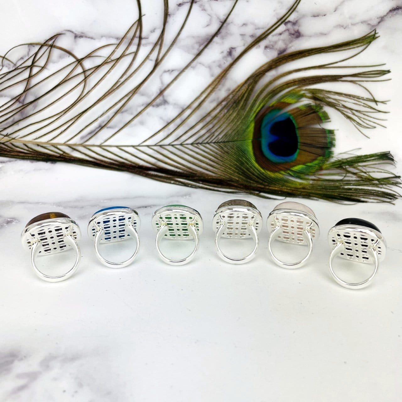 Stone Ring Polished large Oval  - back view