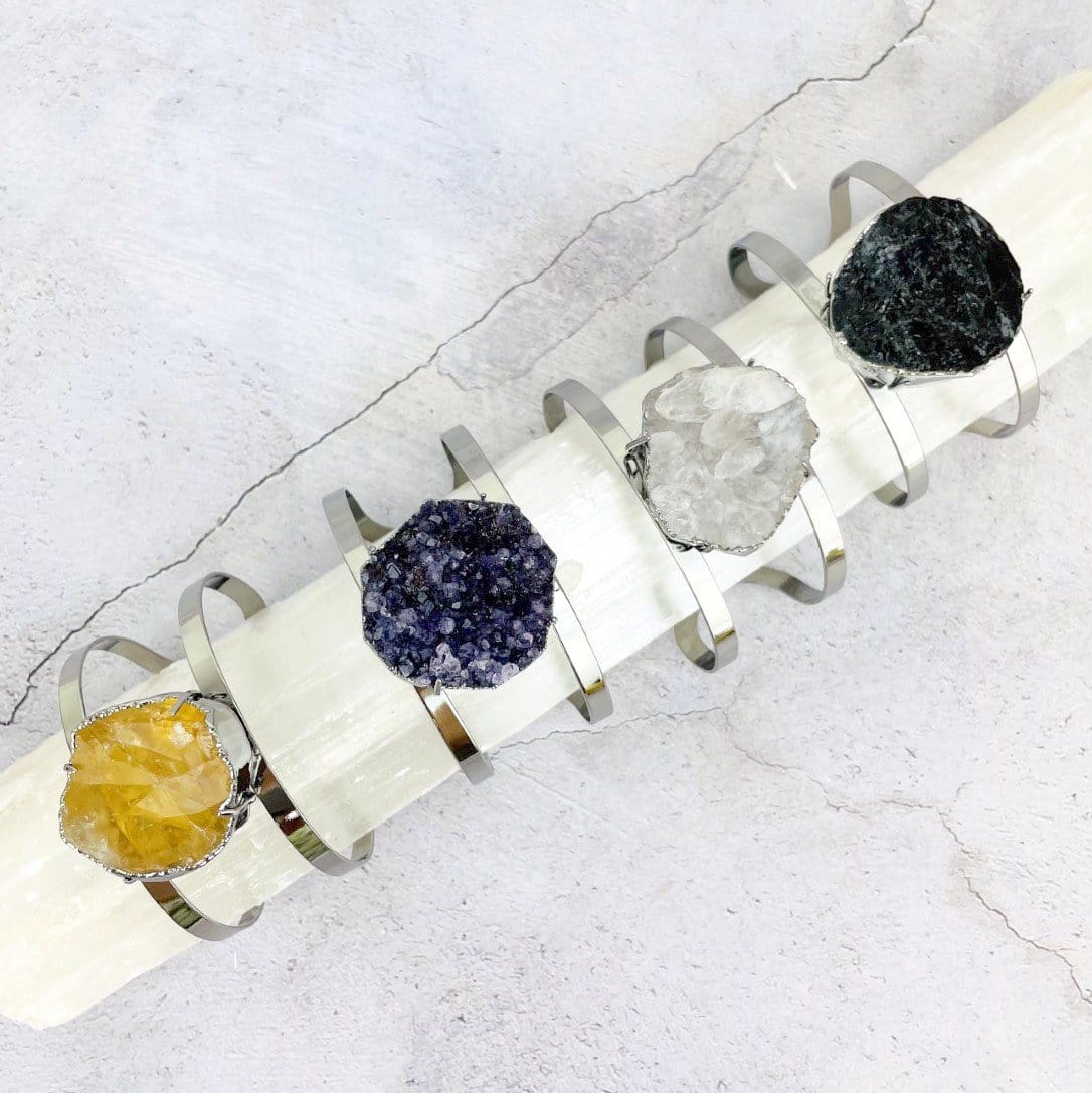 stone bracelets on a table