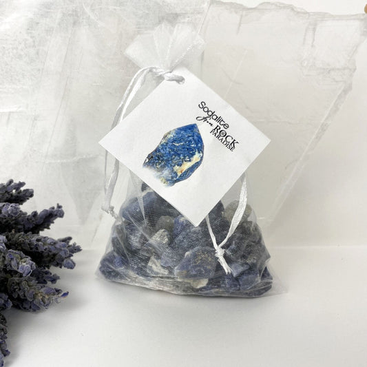 Sodalite Stones - Tied & Tagged in an Organza Bag