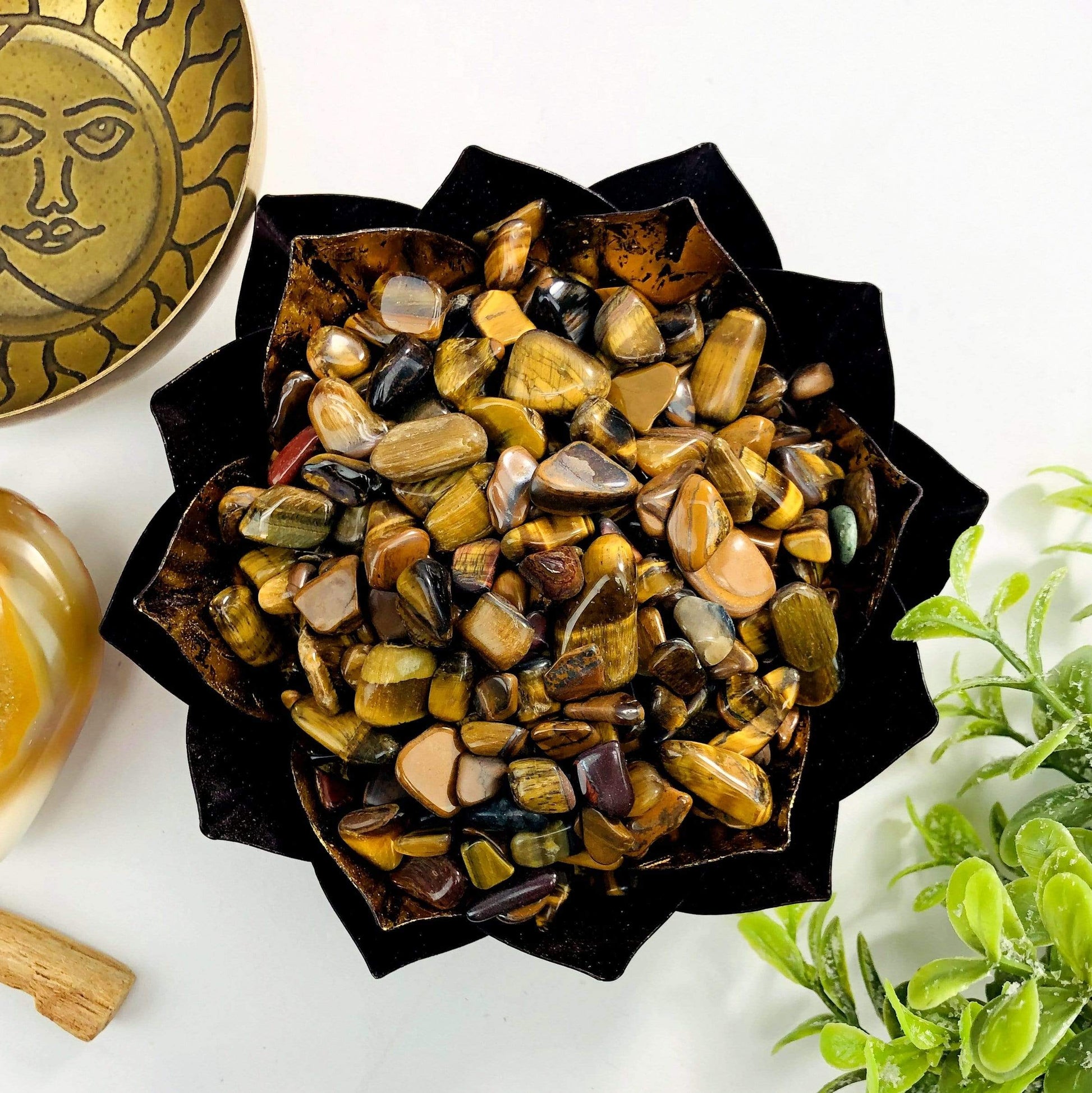 Small Tumbled stones displayed as home decor 