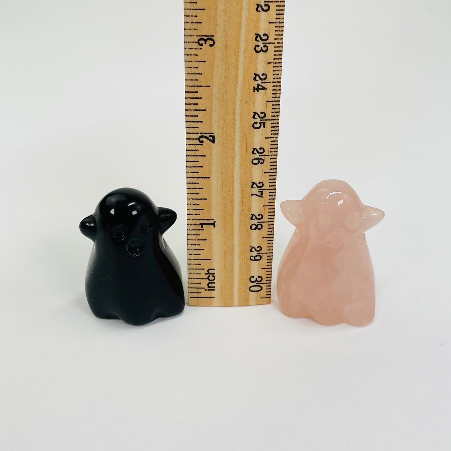 ghost next to a ruler for size reference 