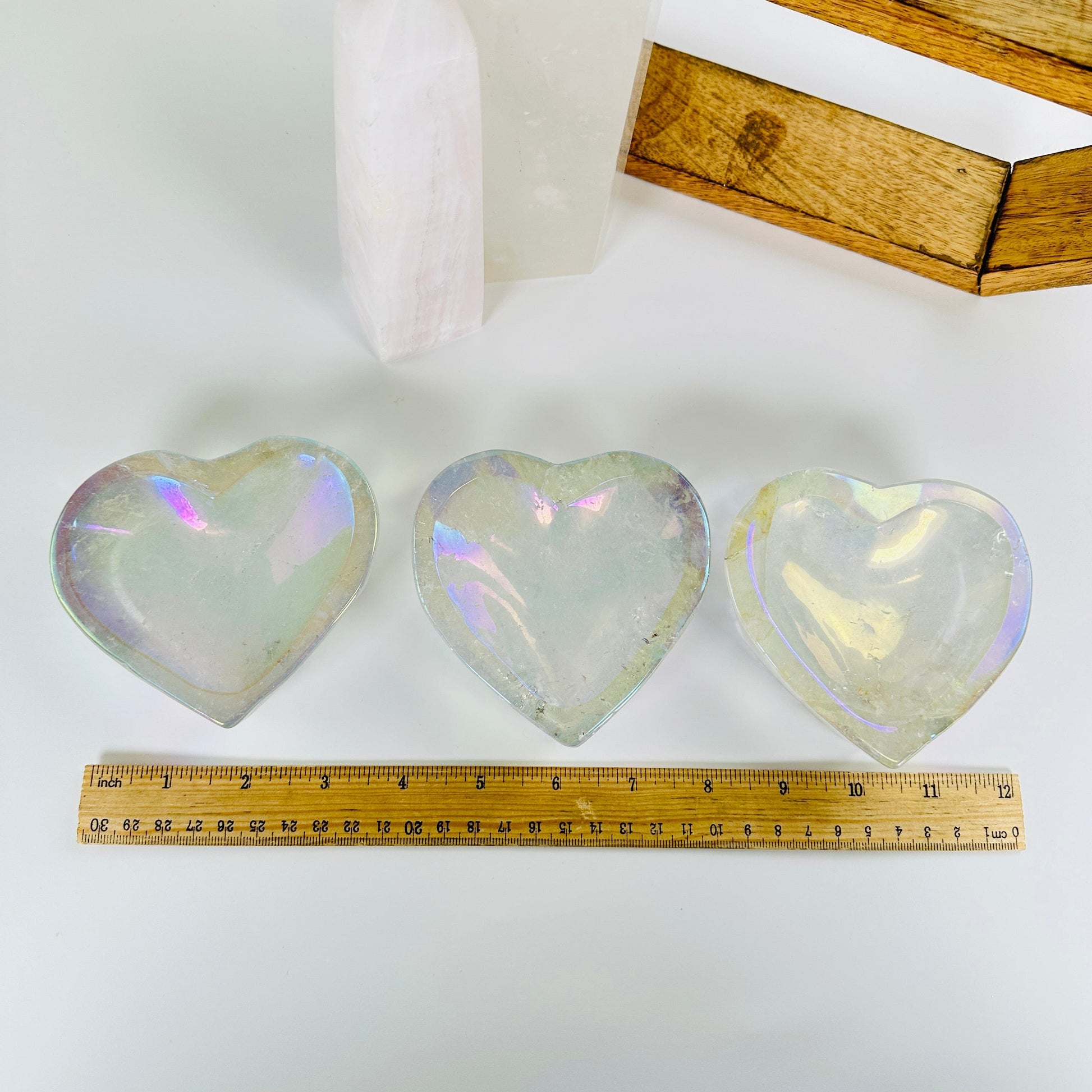 crystal quartz with decorations in the background